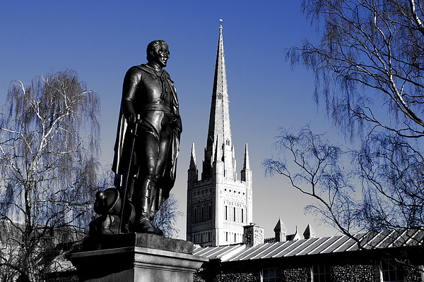  Wellington Statue at Norwich Cathedral Picture Board by Sally Lloyd