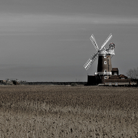 Buy canvas prints of  Cley Windmill north Norfolk  by Sally Lloyd