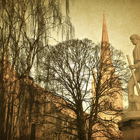 Buy canvas prints of  Nelson statue and Norwich Cathedral by Sally Lloyd