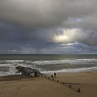 Buy canvas prints of Stormy Horsey Beach by Sally Lloyd