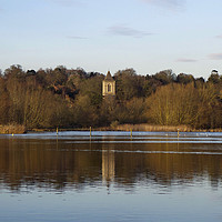 Buy canvas prints of Tower Reflection Whitlingham Broad by Sally Lloyd