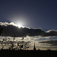 Buy canvas prints of Norwich Cathedral Sunset by Sally Lloyd