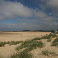 Buy canvas prints of Beach View at Wells-next-the-Sea by Sally Lloyd