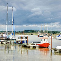 Buy canvas prints of Harbour boats at Walberswick, Suffolk by Sally Lloyd