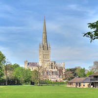Buy canvas prints of Norwich Cathedral April 2020 by Sally Lloyd