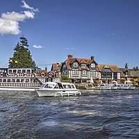 Buy canvas prints of View of The Swan at Horning, Norfolk UK by Sally Lloyd