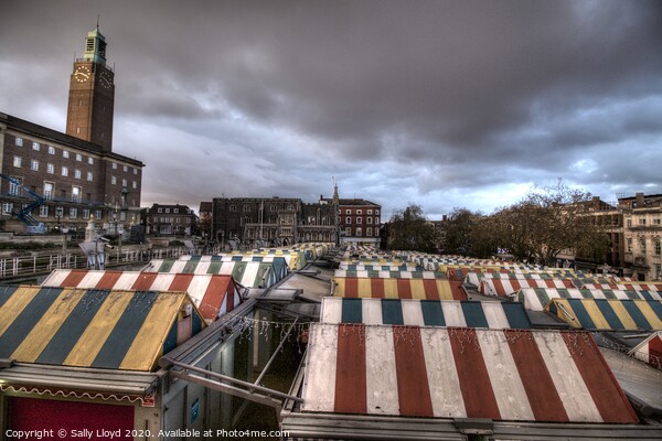 Norwich Market and City Hall Canvas Print by Sally Lloyd