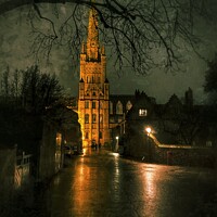 Buy canvas prints of Norwich Cathedral at Night by Sally Lloyd