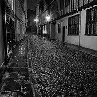 Buy canvas prints of Elm Hill Nighttime, Norwich by Sally Lloyd