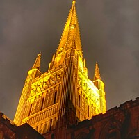 Buy canvas prints of Golden Wonder at Norwich Cathedral  by Sally Lloyd