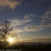 Buy canvas prints of Sunset on St James Hill, Norwich by Sally Lloyd