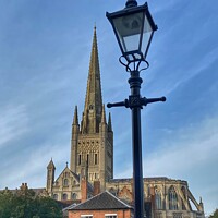 Buy canvas prints of Norwich Cathedral  by Sally Lloyd