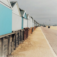 Buy canvas prints of Vibrant Beach Huts on Bournemouths Summertime Shor by paul cobb