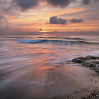 Buy canvas prints of Majestic Sunrise at Branksome Chine Beach by paul cobb