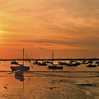 Buy canvas prints of Harbour sunset. by paul cobb