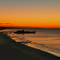 Buy canvas prints of Bournemouth sunrise. by paul cobb