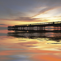 Buy canvas prints of  Sunset pier. by paul cobb