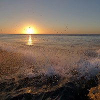 Buy canvas prints of  Sunrise splash. by paul cobb