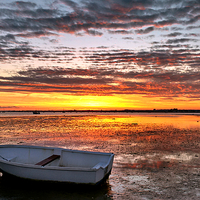 Buy canvas prints of  Sunset moored. by paul cobb