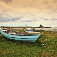 Buy canvas prints of An old boat at the beach, Holy Island, England by Malgorzata Larys