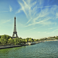 Buy canvas prints of Beautiful, summer scene of Paris with the Eiffle T by Malgorzata Larys