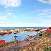 Buy canvas prints of Old, fishing harbour in Dunbar, Scotland, UK by Malgorzata Larys