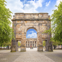 Buy canvas prints of  Glasgow Green & McLennan Arch, Scotland  by Malgorzata Larys