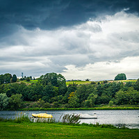 Buy canvas prints of Panorama of Linlithgow Loch in Linlithgow, Scotlan by Malgorzata Larys