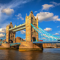 Buy canvas prints of Tower Bridge in London on a beautiful, sunny day,  by Malgorzata Larys