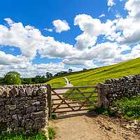 Buy canvas prints of Old, stone wall on the way to Malham Cove Yorkshir by Malgorzata Larys