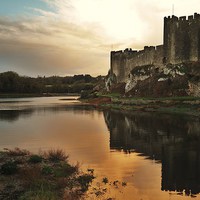 Buy canvas prints of  Pembroke Castle by Mandy Llewellyn