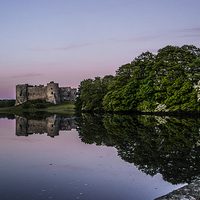 Buy canvas prints of  Evening glow over Carew Castle by Mandy Llewellyn