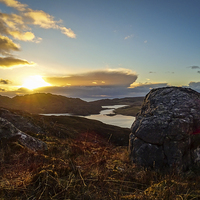 Buy canvas prints of Sunset over Loch Diabaig by Ellie Rose