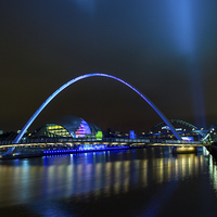 Buy canvas prints of  Tyne Bridge Night Reflections by Ron Sayer