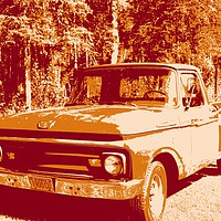 Buy canvas prints of Retro '61 Ford F-100 by Erin Hayes