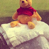 Buy canvas prints of For the Love of Pooh Bear by Erin Hayes