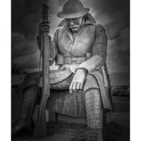 Buy canvas prints of  seaham harbour soldier by Jim Doneathy
