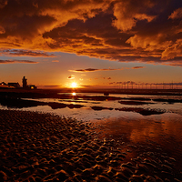 Buy canvas prints of  Redcar Beach Sunset by paul kitchener