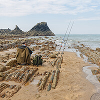 Buy canvas prints of Fishing at Hartland Quay by Mark Godden