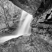 Buy canvas prints of Summerhill Force in monochrome by Mark Godden