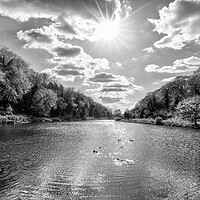 Buy canvas prints of Creswell Crags in monochrome by Mark Godden