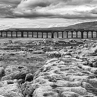 Buy canvas prints of The Ribblehead Viaduct in monochrome by Mark Godden