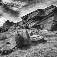 Buy canvas prints of   Millstones on Stanage Edge by Mark Godden