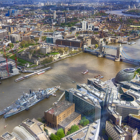 Buy canvas prints of Tower Bridge from The Shard  by Mark Godden