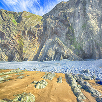 Buy canvas prints of  Folded Beds at Hartland Quay by Mark Godden