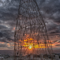 Buy canvas prints of  Bamboo Tower at sunset by Mark Godden