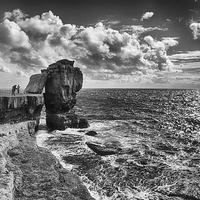 Buy canvas prints of  Pulpit Rock in mono  by Mark Godden