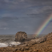Buy canvas prints of  Pulpit Rock Rainbow. by Mark Godden