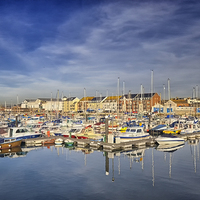 Buy canvas prints of  Weymouth Marina. by Mark Godden