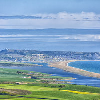 Buy canvas prints of Portland from Abbotsbury Hill.  by Mark Godden